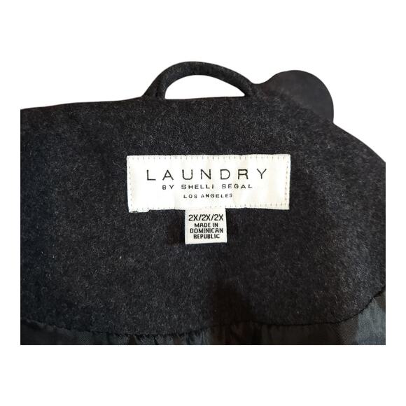 Laundry by Shelli Segal Full Length Wool Blend Gray Overcoat Winter Women's 2X - Picture 6 of 6